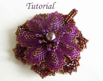 Tutorial Everlasting flower pendant - Beading pattern PDF
