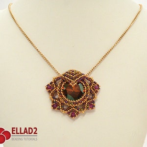 Tutorial Leia Pendant-Beading tutorial, Instant download,PDF file,Jewelry Tutorial
