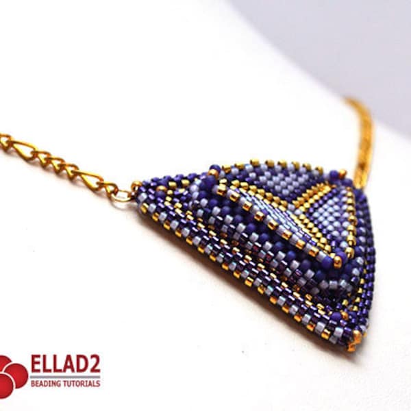 Tutorial Build it Up Triangle Pendant - Beading Tutorial, Instant download,Beading pattern, Jewelry Tutorial