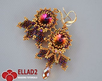 Tutorial Cleo Earrings - Beading Pattern,Instant download, PDF file,Jewelry Tutorials