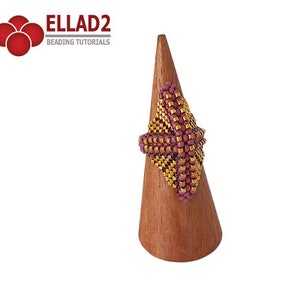 Beading Tutorial Leah Ring - instant download, PDF file, Ellad2 design