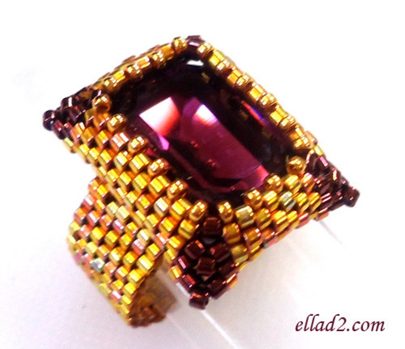 Tutorial Fancy Rectangle Ring Beading patterns PDF image 2