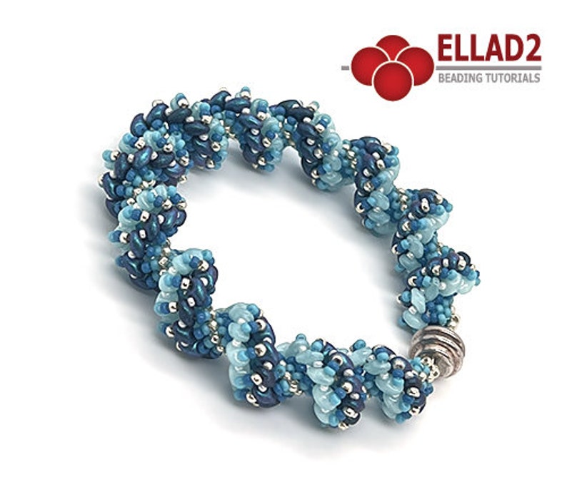 Tutorial Thea Bracelet spiral stitched bracelet, beading tutorial, instant download, PDF file, Ellad2 design image 1