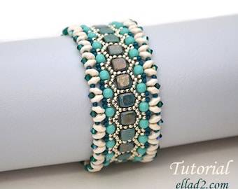 Beading Tutorial Honeycomb Bracelet - Beading pattern, PDF, Instant download