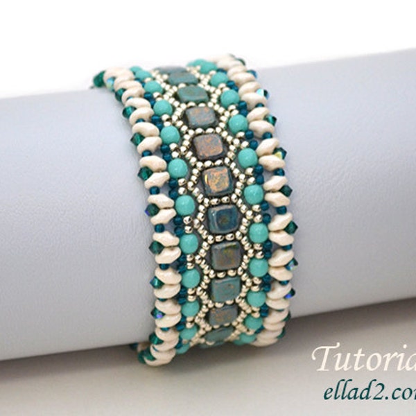 Tutorial de abalorios: Pulsera de panal de abeja - Patrón de abalorios, PDF, descarga instantánea