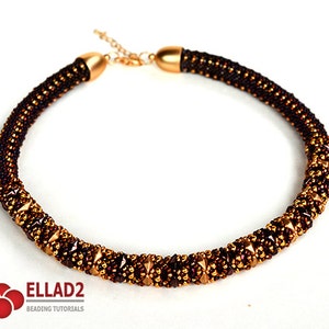 Tutoriel Diamond Duo Necklace-Beading Tutorial, Beading Pattern, Ellad2, Téléchargement instantané
