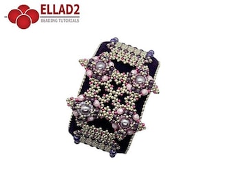 Tutorial Bracciale o polsino Purple Dream - tutorial perline, download immediato, file PDF, polsino con ricamo di perline