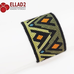 Beading Pattern Bracelet No26 - bracelet beading pattern, even peyote stitch, pdf file, instant download, design by Ellad2