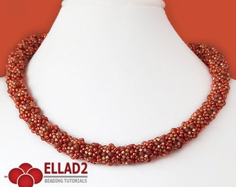 Tutorial Beaded Rope Necklace - Beading tutorial, beading rope, instant download, pdf file, Ellad2 design