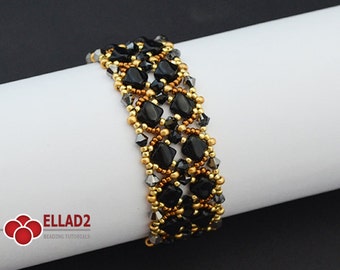 Tutorial Silkyone Bracelet-Beading Tutorial with Silky beads,Beading Pattern, Instant download, Ellad2