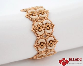 Tutorial Fina Bracelet - Beading Tutorial with Arcos and Minos beads, Instant download, Ellad2