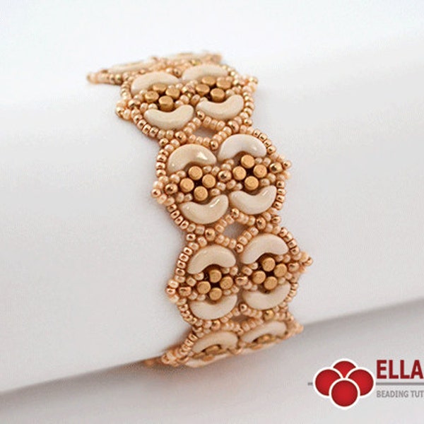 Tutorial Fina Bracelet - Beading Tutorial with Arcos and Minos beads, Instant download, Ellad2