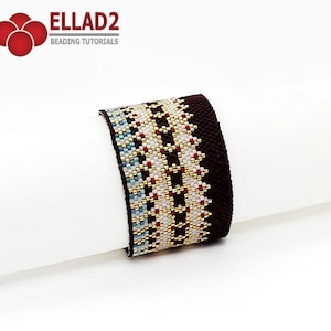 Beading Pattern Bracelet No42 - beading pattern, even count peyote stitch, instant download, Ellad2 design