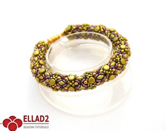 Tutorial Pella Bracelet - Beading Tutorial, Instant download,Beading pattern, Ellad2