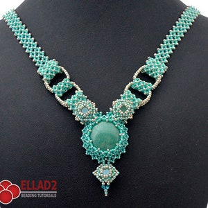Tutorial Latticia Necklace - Beading Tutorial, Necklace beading tutorial, Instant download, Design by Ellad2
