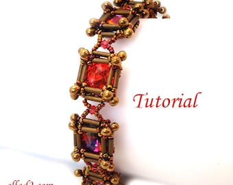 Bugle Square Bracelet - Beading tutorial PDF