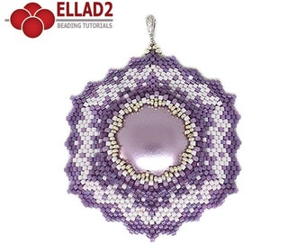 Beading Tutorial Tiare Pendant - beading pattern, hexagram pendant, peyote stitch, geometric beadwork, instant download, Ellad2