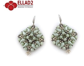 Tutorial Brielle Earrings - beading tutorial, instant download, PDF file, Ellad2 design