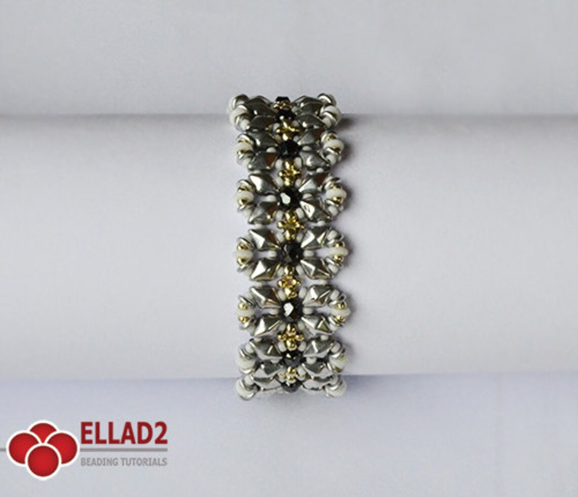 Tutorial Diamond Duo Bracelet Beading Pattern Beading Etsy