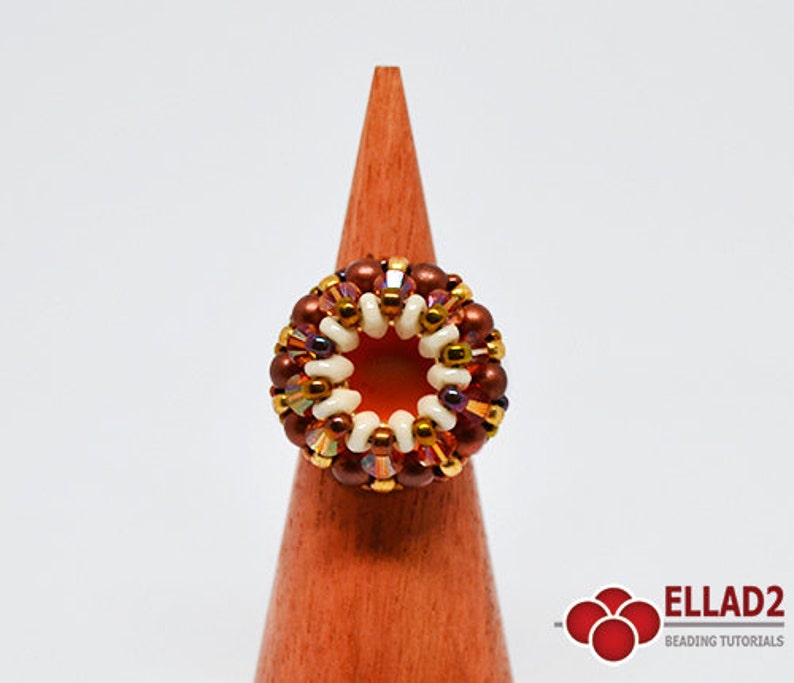 Handledning Agartha Ring-Beading Handledning, Pärlmönster, Direktnedladdning, Design av Ellad2 bild 4