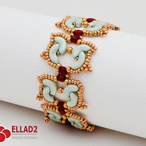 Tutorial Tulip Bracelet-Beading Tutorial with Arcos beads, Beading pattern, jewelry tutorial, Ellad2