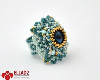 Tutorial Mint Ring-Beading tutorial, Beading pattern, Ellad2