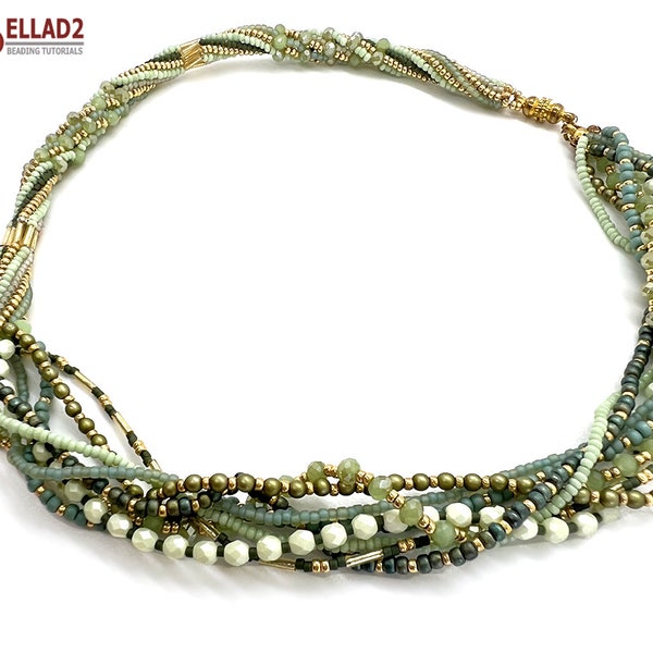 Tutorial Retha Necklace - beading tutorial, instant download, PDF file, beaded necklace, Ellad2 design and patterns