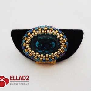 Tutorial Indicolite Oval Ring Bead pattern image 2