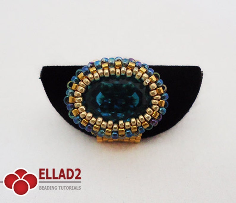 Tutorial Indicolite Oval Ring Bead pattern image 2