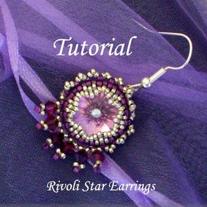 TUTORIAL Rivoli Star Earrings bead pattern PDF image 1