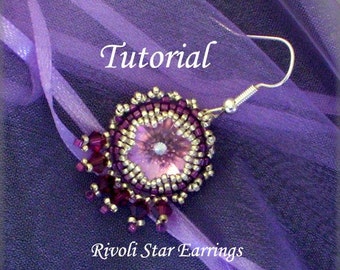 TUTORIAL Rivoli Star Earrings - bead pattern PDF