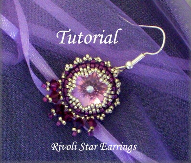 TUTORIAL Rivoli Star Earrings bead pattern PDF image 1