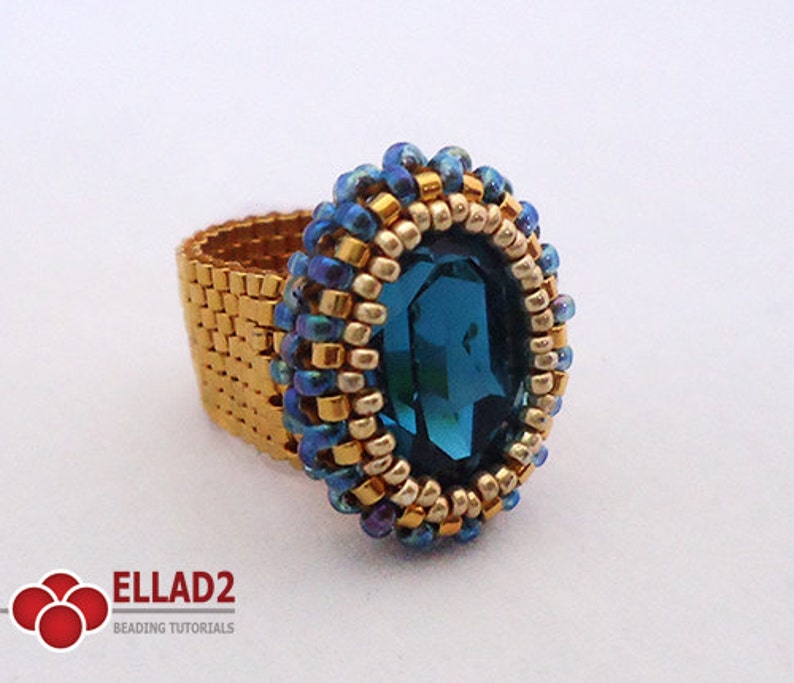Tutorial Indicolite Oval Ring Bead pattern image 5