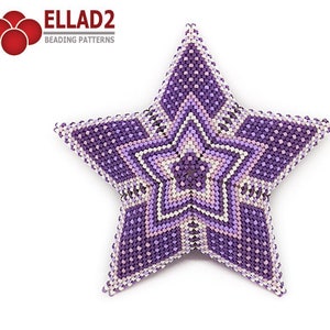 Beading Pattern 3D Peyote Star 4 - Instant download, PDF file, Peyote stitch, design by Ellad2