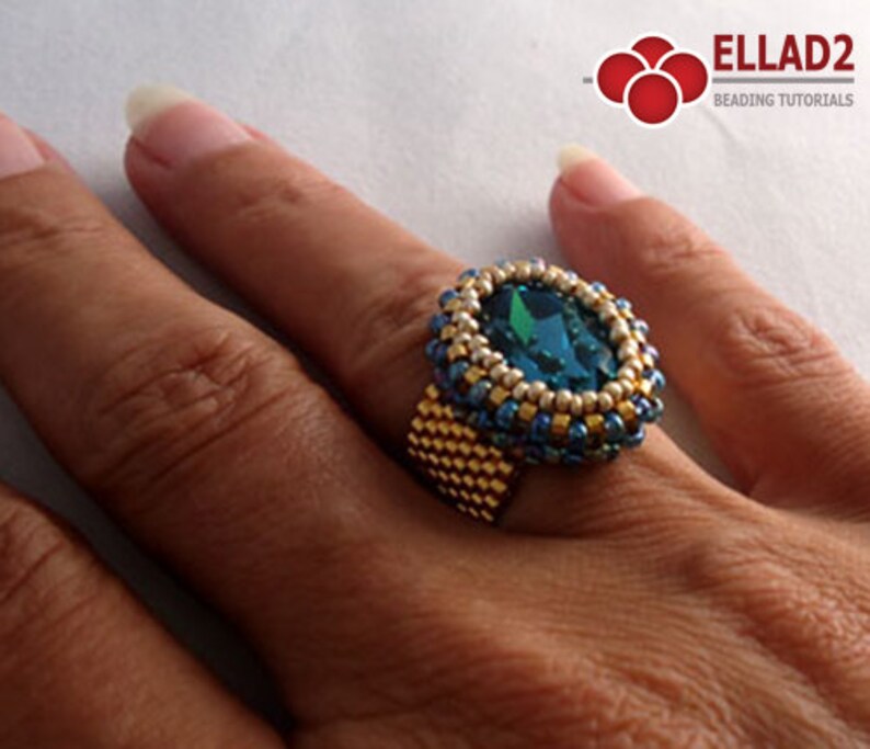 Tutorial Indicolite Oval Ring Bead pattern image 4