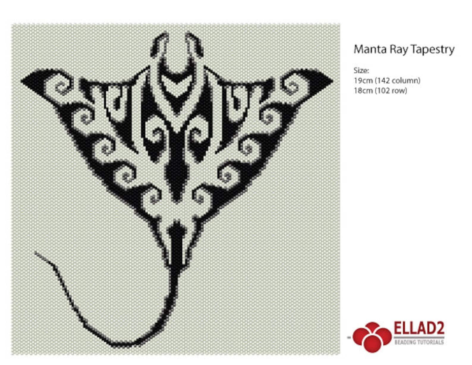 Beading Pattern Manta Ray Banner Tapestry Beading Pattern Etsy