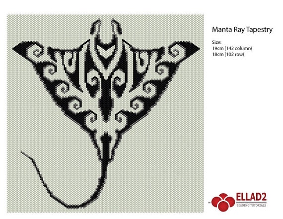 Beading Pattern Manta Ray Banner Tapestry Beading Pattern, Instant  Download, Peyote Stitch, Ellad2 