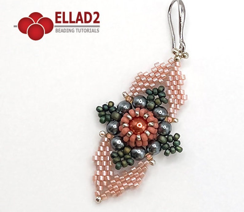 Tutorial Coral Wisp Earrings beading tutorial, PDF file, instant download, Ellad2 design image 2