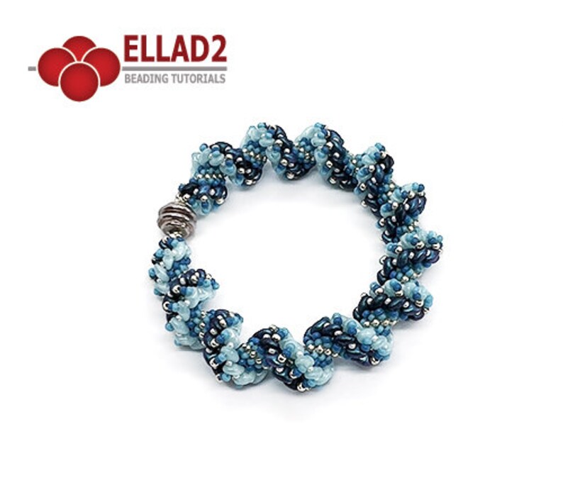 Tutorial Thea Bracelet spiral stitched bracelet, beading tutorial, instant download, PDF file, Ellad2 design image 3