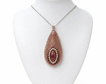 Tutorial Chloe Pendant - beading, peyote stitch, beading tutorial, instant download, Ellad2 design