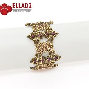 Tutorial Tindra Bracelet - Beading tutorial, instant download, pdf file, Ellad2 design