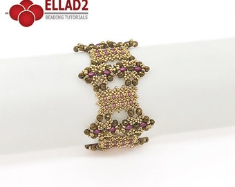 Tutorial Tindra Bracelet - Beading tutorial, instant download, pdf file, Ellad2 design