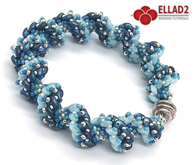 Tutorial Thea Bracelet spiral stitched bracelet, beading tutorial, instant download, PDF file, Ellad2 design image 4