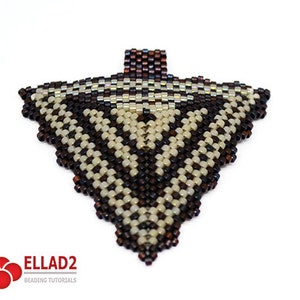 Tutorial Peyote Triangle Pendant-Beading tutorial, Instant Download, Ellad2 image 4