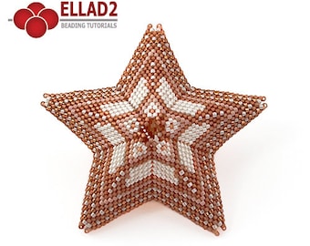 Beading Pattern 3D Star - May Star; Instant download, PDF file, peyote stitch, Ellad2 design