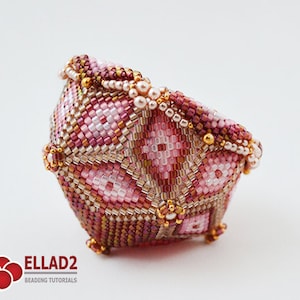 Tutorial Beaded Bowl - Beading tutorial, Beading Pattern, Beaded bowl, Ellad2