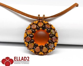 Tutorial Lola Pendant-Beading Tutorial with honeycomb beads,Jewelry Tutorial, Instant download, Ellad2