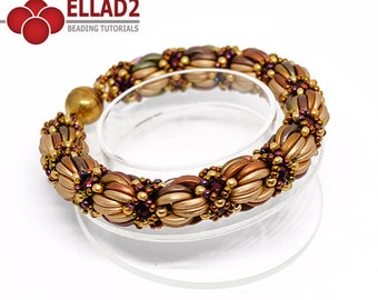Tutorial Saba Bracelet - Beading tutorial, Beading pattern, Instant download, Ellad2