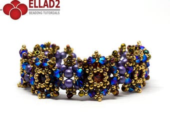 Tutorial Zara Bracelet - Beading Tutorial, Jewelry Tutorial, Instant download, Beadwoven bracelet, Design by Ellad2