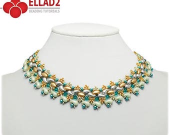 Tutorial Kani Necklace - Beading tutorial with Irisduo and Zoliduo beads, Instant download, design by Ellad2